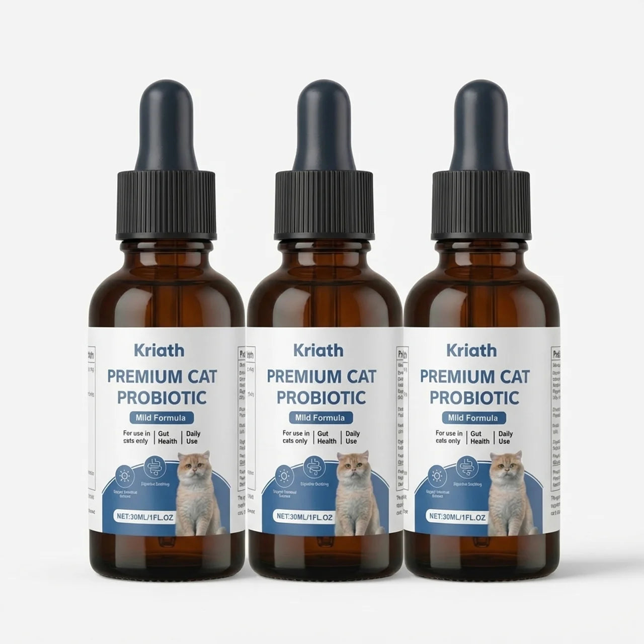 Kriath Premium Cat Probiotic 3 bottle bundle