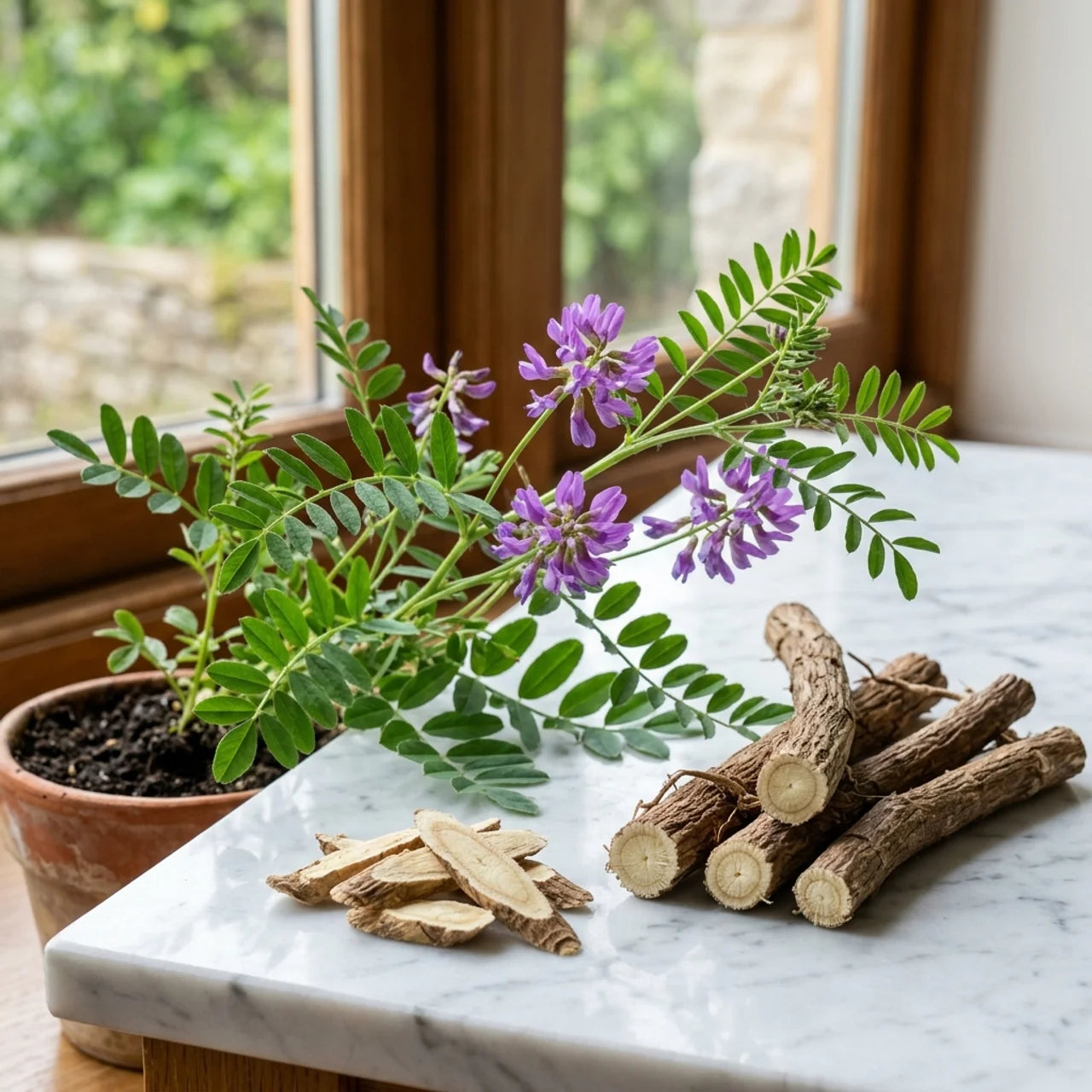 Astragalus root extract plant